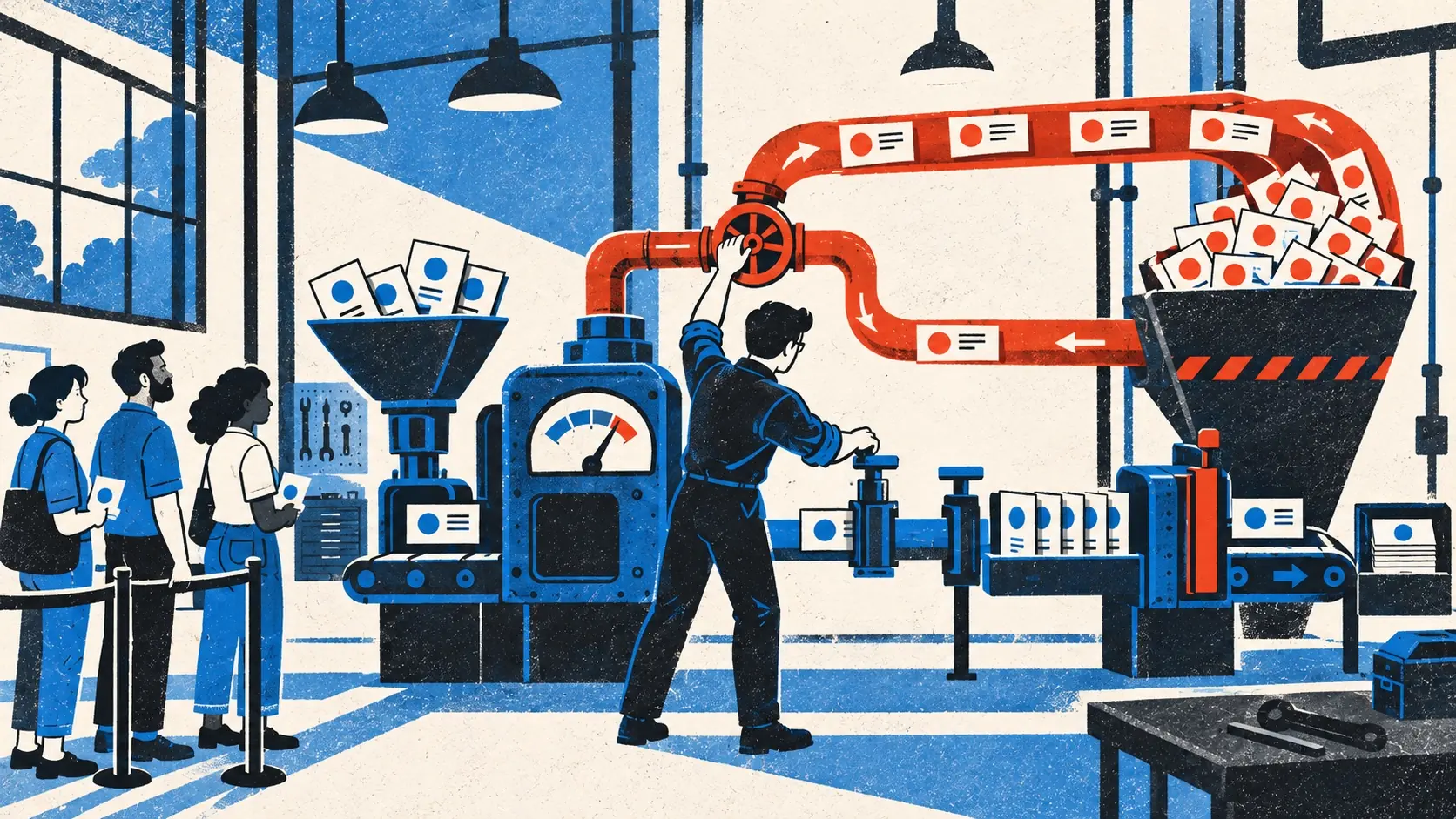 A founder closes a runaway duplicate-work loop and adds bounded gates to a metered AI production line.