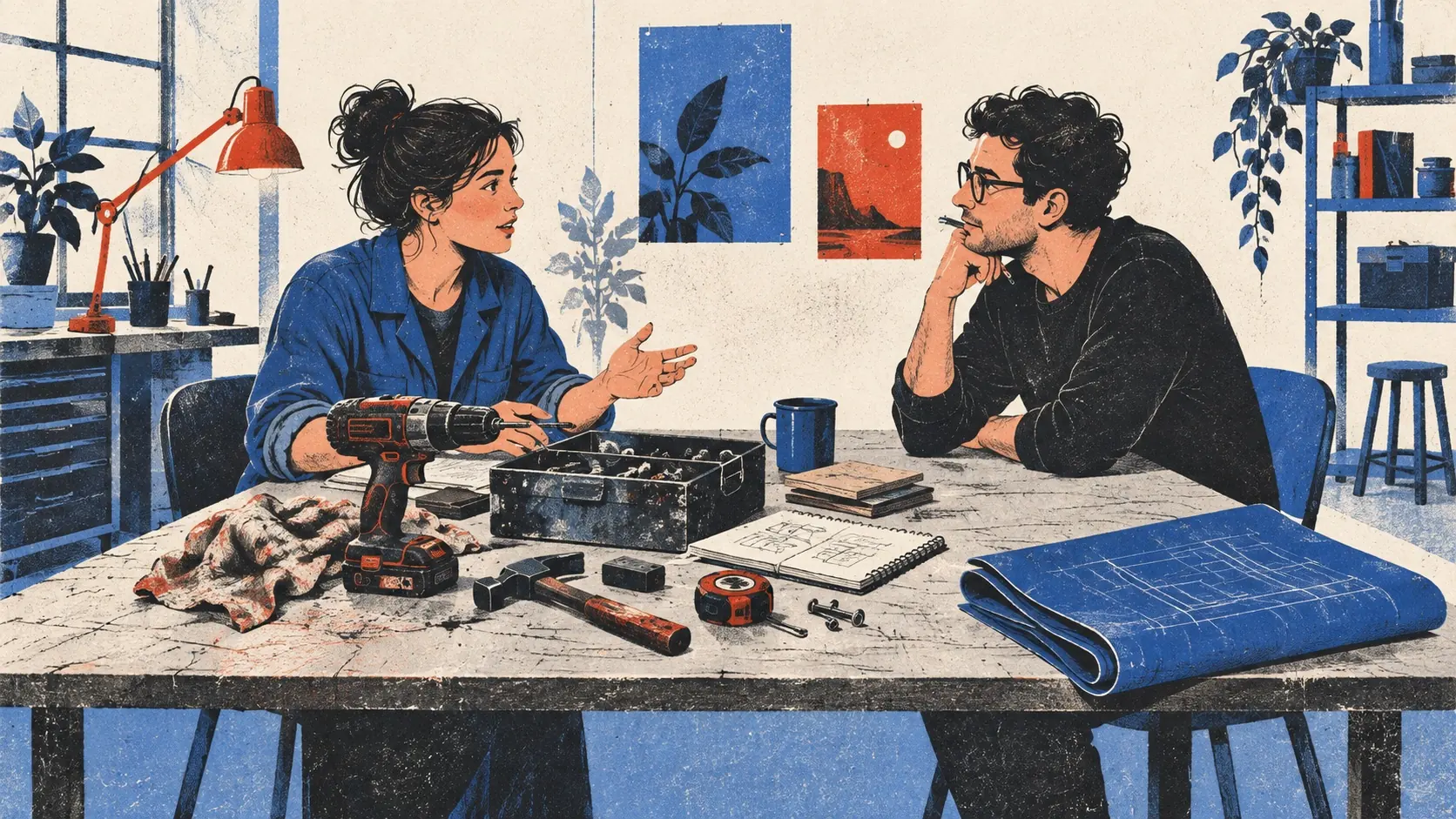 A founder listens while a customer explains the real tools and process used in their work.