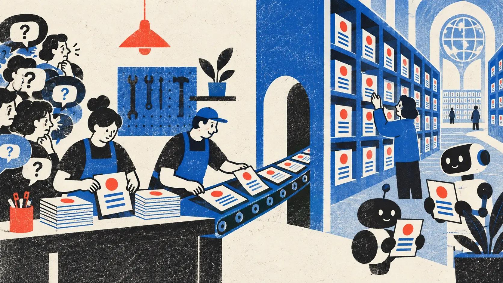 A workshop turns repeated questions into organized public reference pages for people and agents.